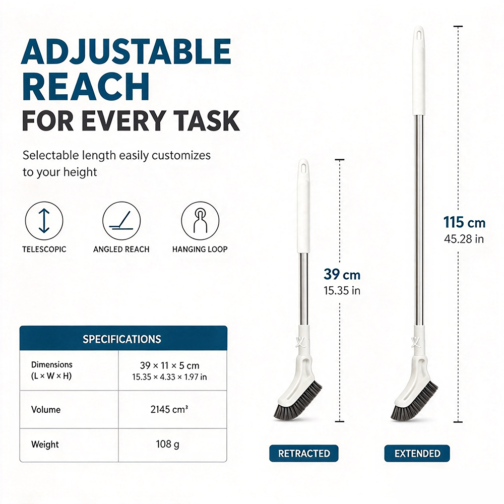 Multifunctional Extendable Long Handle Floor Scrub Brush