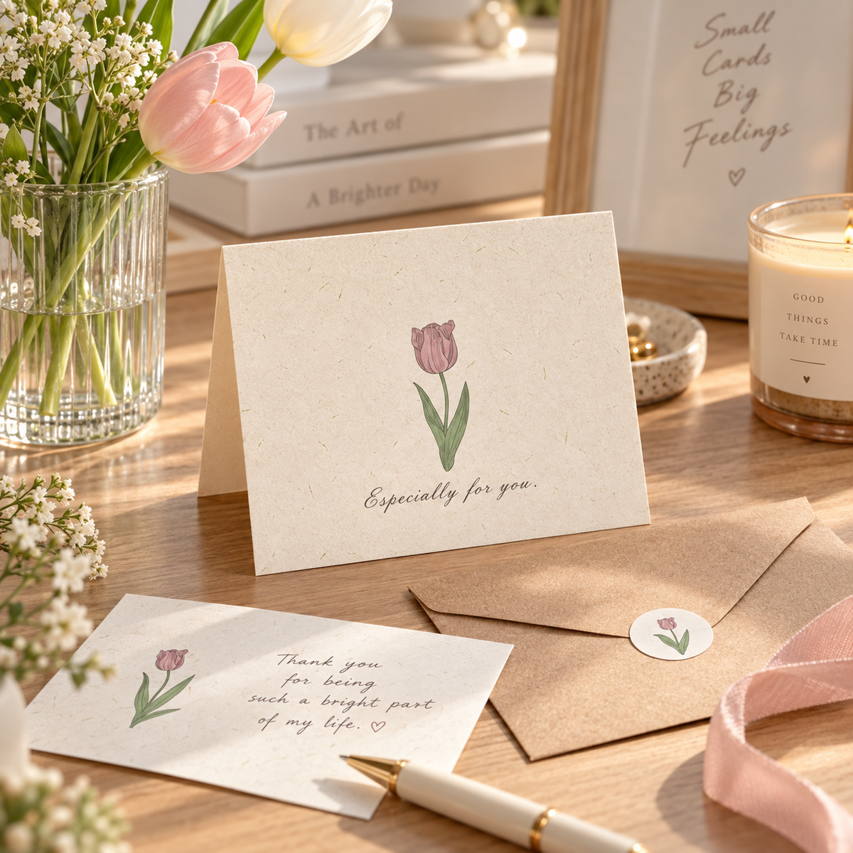 Botanical Wishes Greeting Card Set with Envelopes & Seals
