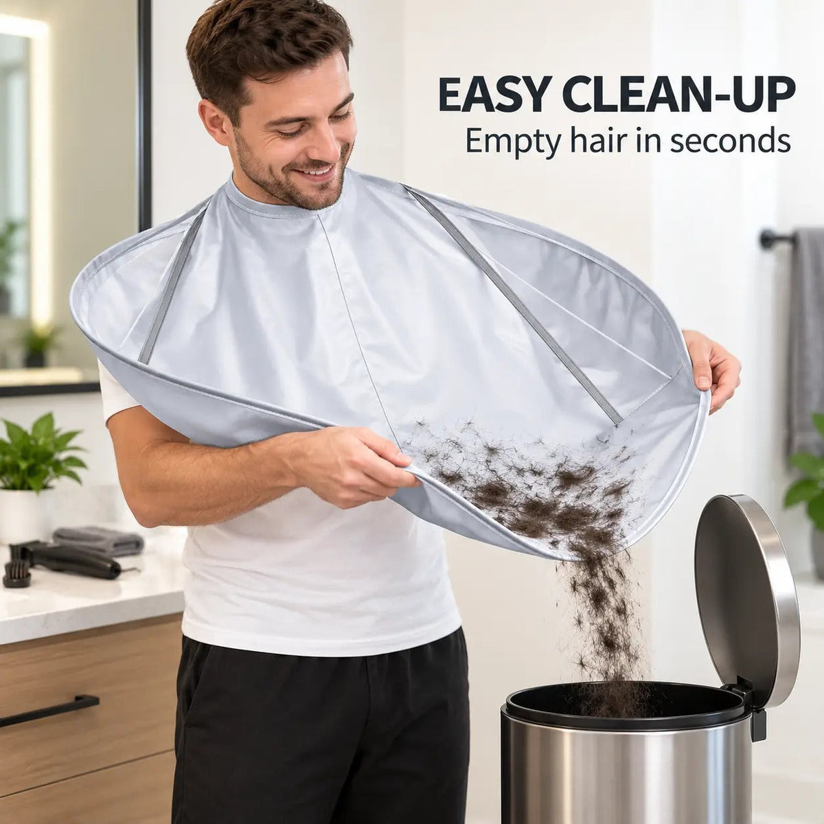 ✂️ Mess-Free Haircut Cape – Foldable Hair Catcher for Easy Cleanup 🧹