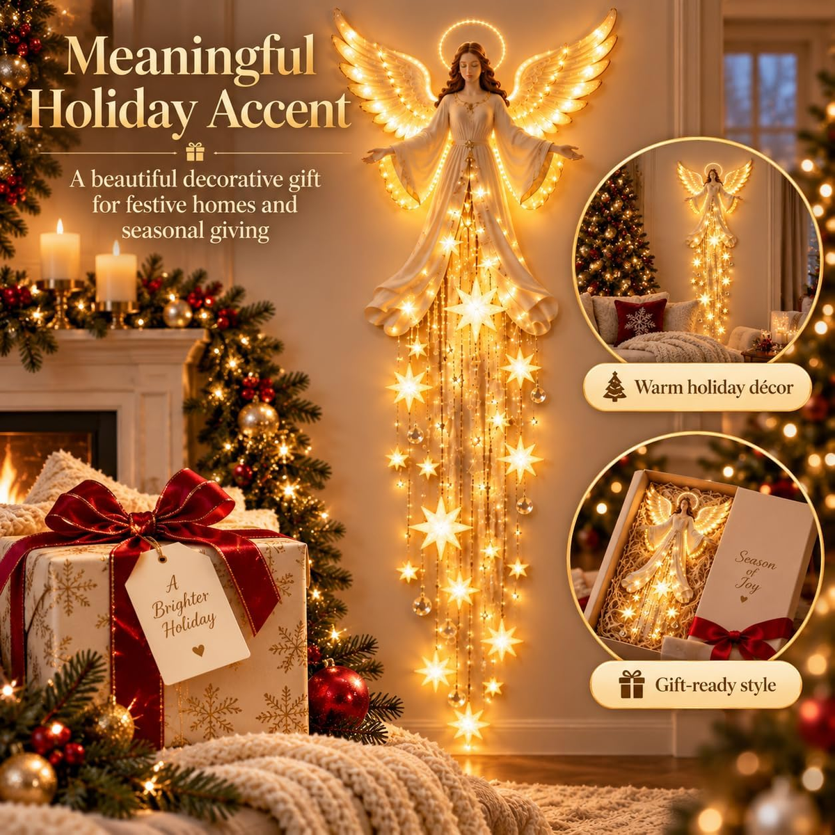 Make Any Wall Feel Like Christmas-Angel Blessing Starfall LED Wall Light