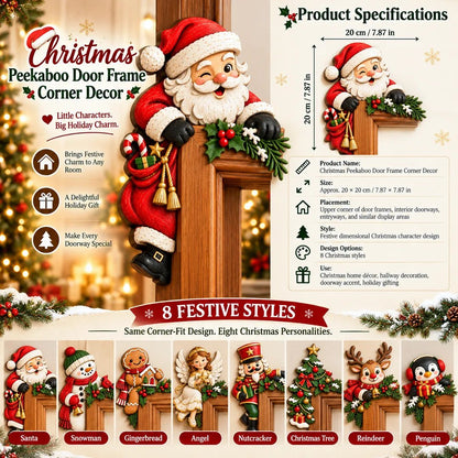 Christmas Peekaboo Door Frame Corner Decor