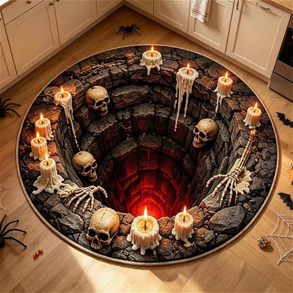 3D Halloween Illusion Rug – Skull & Clown Designs
