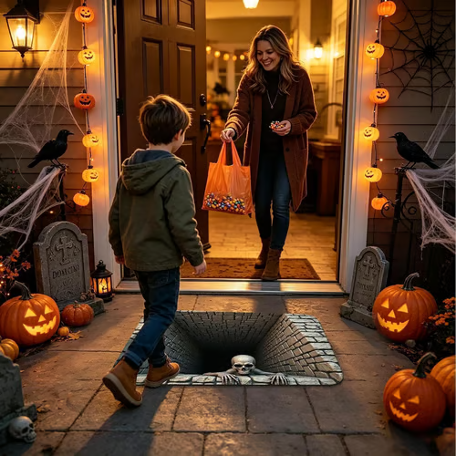 3D Horror Illusion Rug - Turn Any Floor Into a Nightmare.