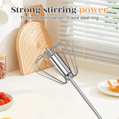 Whisk Faster. Skip the Wrist Work-Stainless Steel Semi-Automatic Whisk