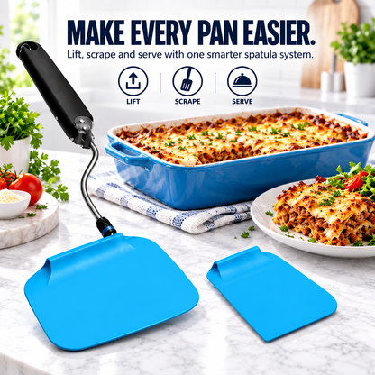 7-Position Adjustable Spatula – 2-in-1 Interchangeable Serving & Scraping Tool