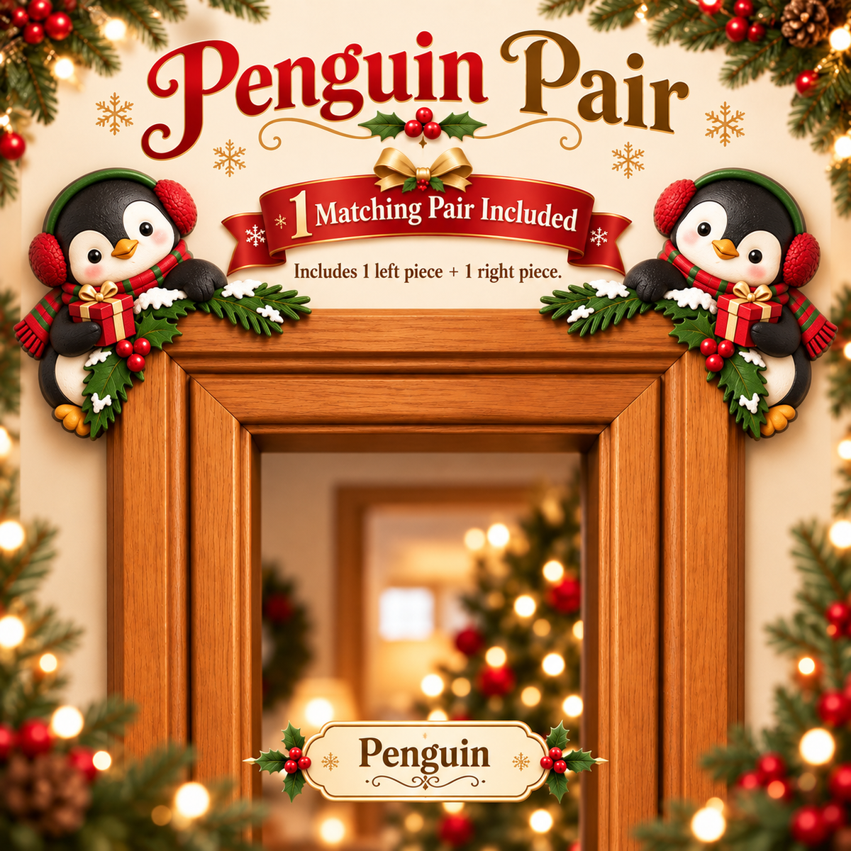 Christmas Peekaboo Door Frame Corner Decor
