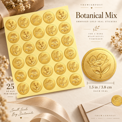 Embossed Gold Seal Stickers – Elegant Finishing Touches for Cards & Gifts
