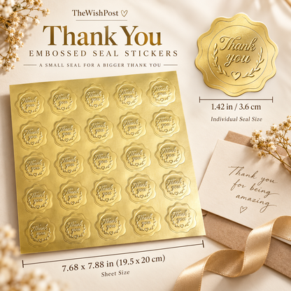 Embossed Gold Seal Stickers – Elegant Finishing Touches for Cards & Gifts