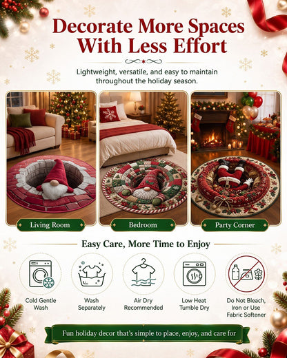 3D Optical Illusion Rug – Holiday Floor Decor