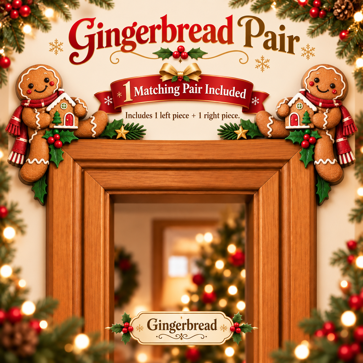 Christmas Peekaboo Door Frame Corner Decor