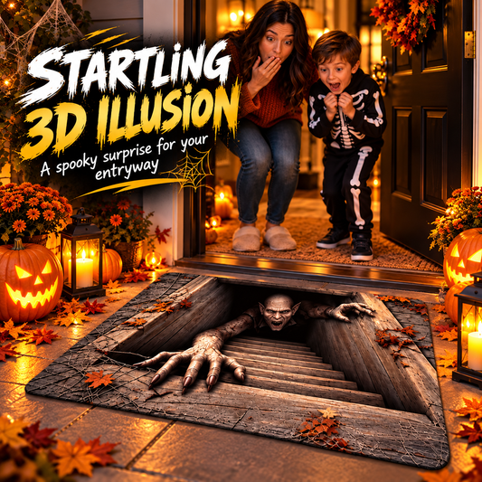 3D Halloween Illusion Rug – Skull & Clown Designs