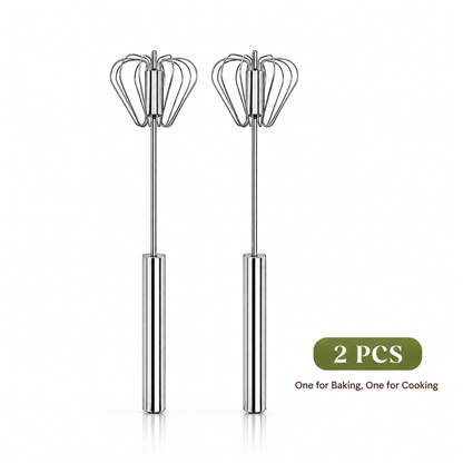 Whisk Faster. Skip the Wrist Work-Stainless Steel Semi-Automatic Whisk