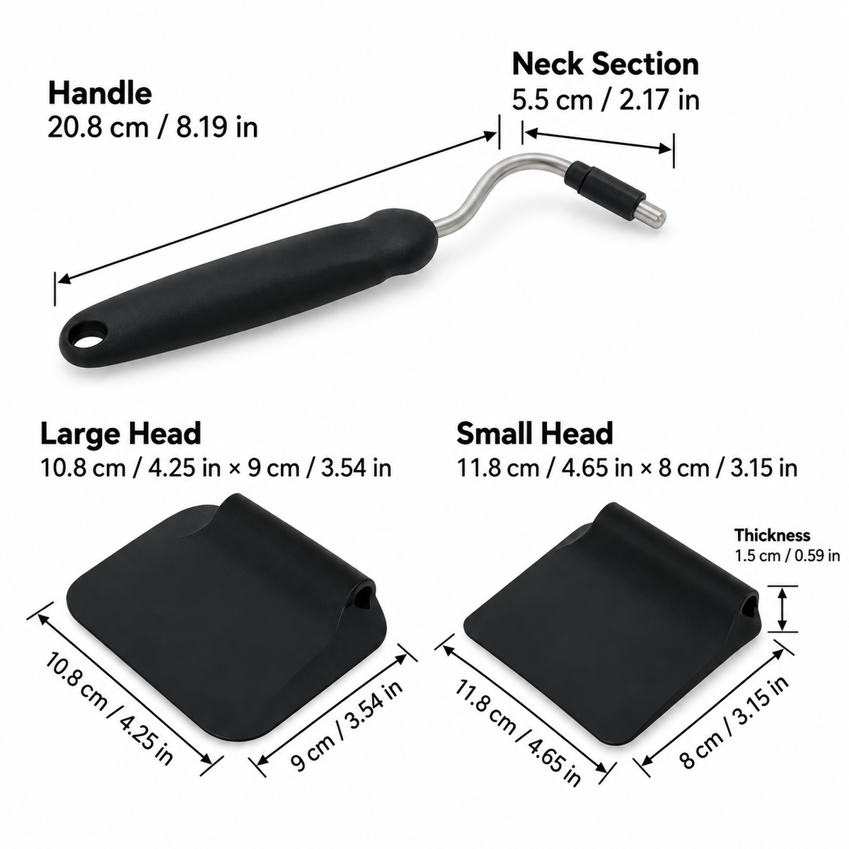 7-Position Adjustable Spatula – 2-in-1 Interchangeable Serving & Scraping Tool
