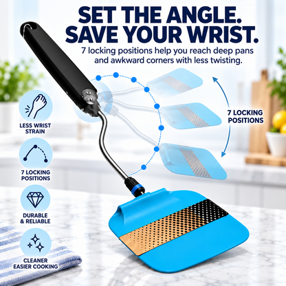 7-Position Adjustable Spatula – 2-in-1 Interchangeable Serving & Scraping Tool