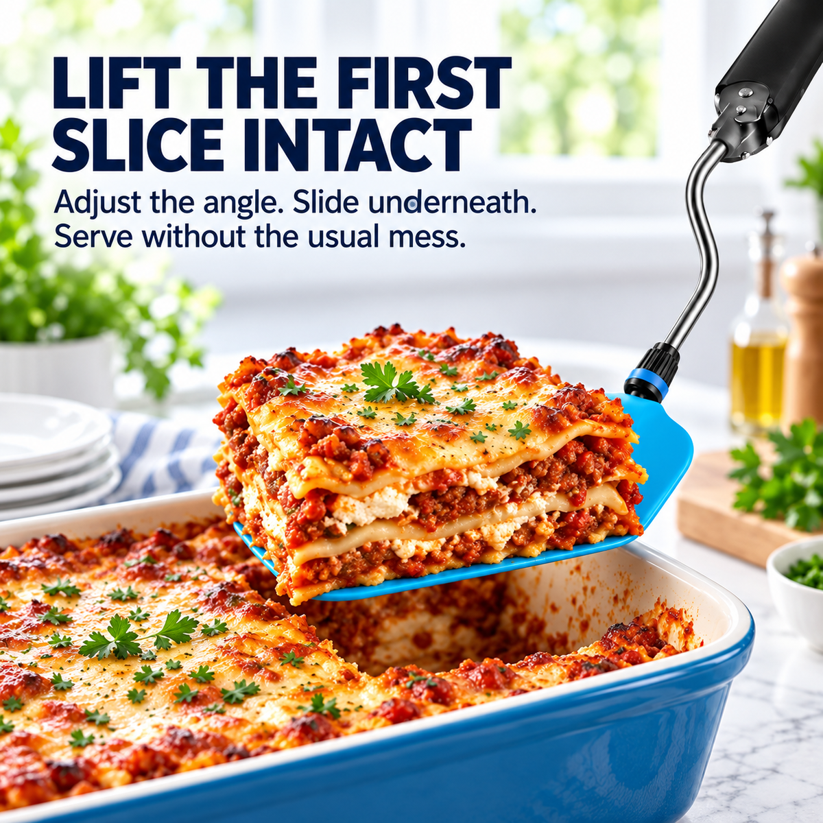 7-Position Adjustable Spatula – 2-in-1 Interchangeable Serving & Scraping Tool