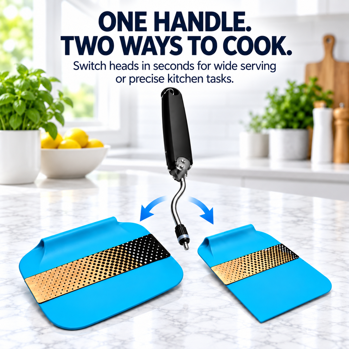 7-Position Adjustable Spatula – 2-in-1 Interchangeable Serving & Scraping Tool