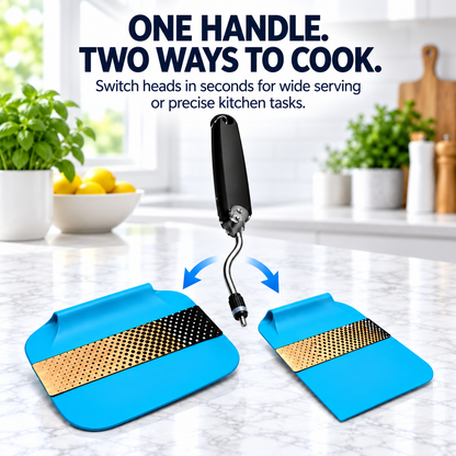 7-Position Adjustable Spatula – 2-in-1 Interchangeable Serving & Scraping Tool