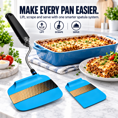 7-Position Adjustable Spatula – 2-in-1 Interchangeable Serving & Scraping Tool