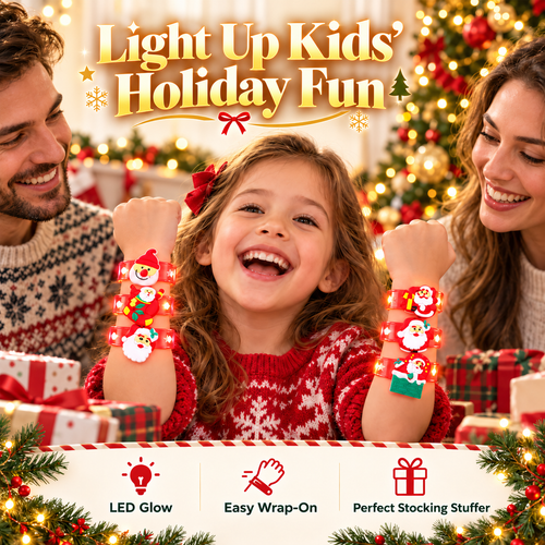 Kids Christmas LED Glow Bracelets — Light Up Their Holiday Fun