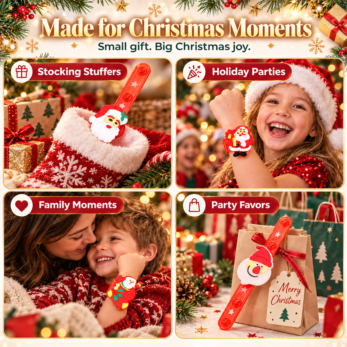 Kids Christmas LED Glow Bracelets — Light Up Their Holiday Fun