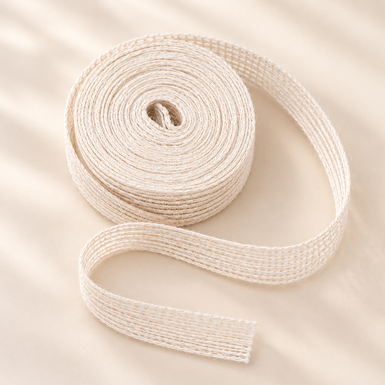 Natural Woven Gift Ribbon – Textured Linen-Style Ribbon for Gift Wrapping & Paper Crafts