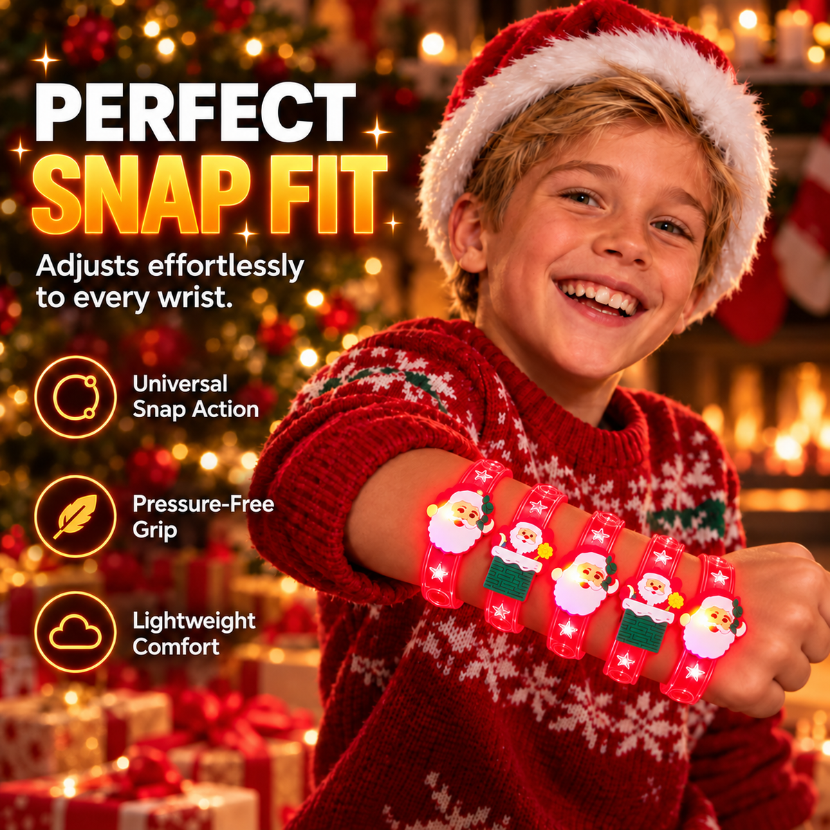 Kids Christmas LED Glow Bracelets — Light Up Their Holiday Fun