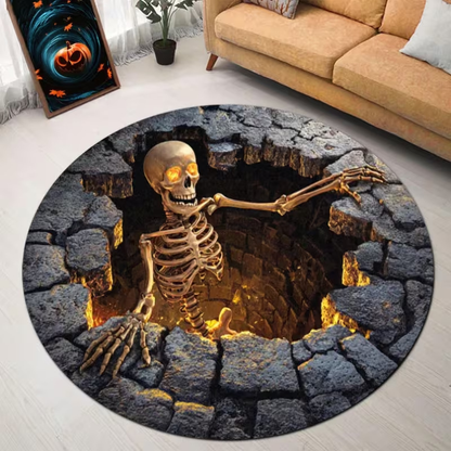 3D Halloween Illusion Rug – Skull & Clown Designs