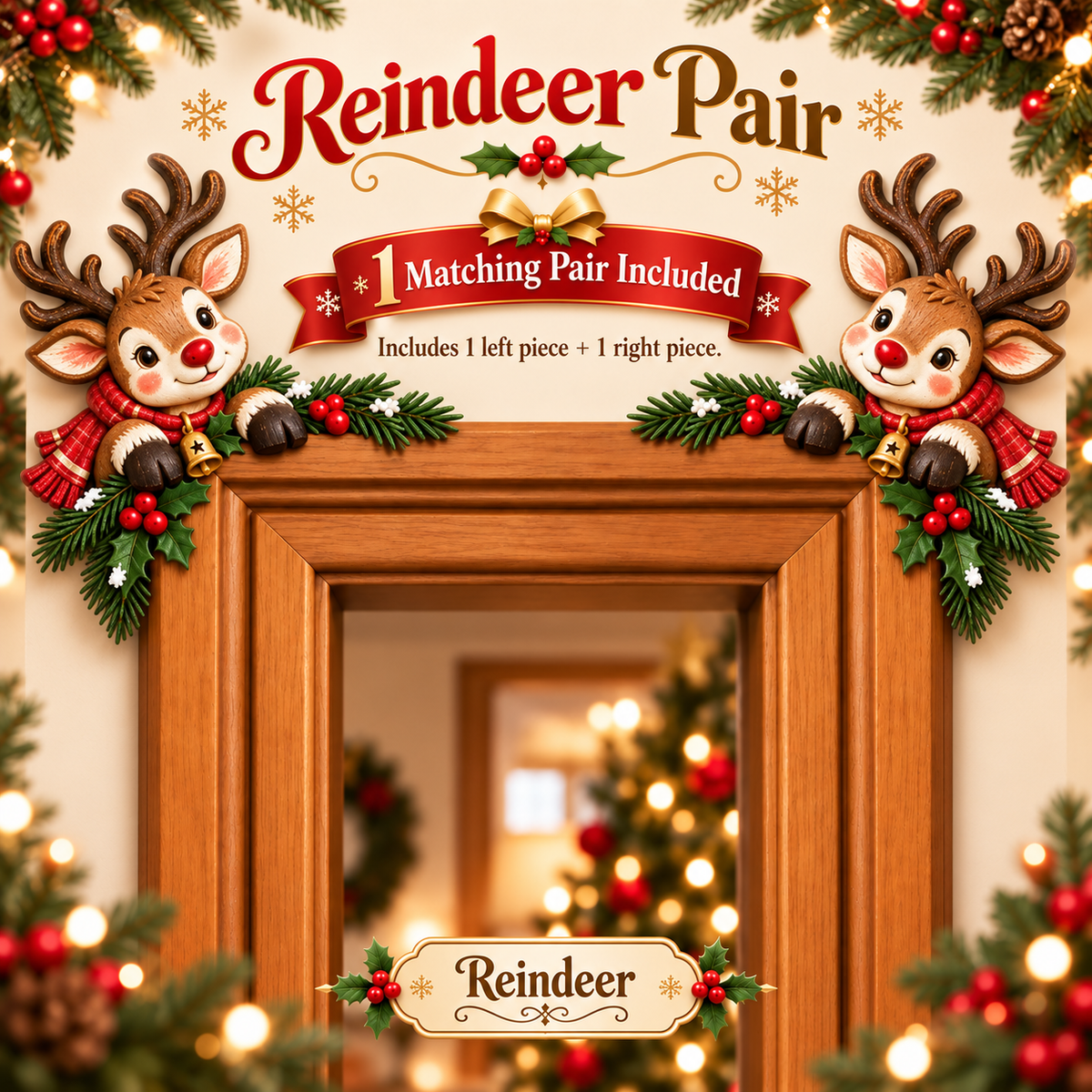 Christmas Peekaboo Door Frame Corner Decor