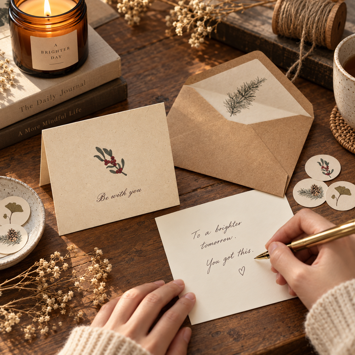 Botanical Wishes Greeting Card Set with Envelopes & Seals