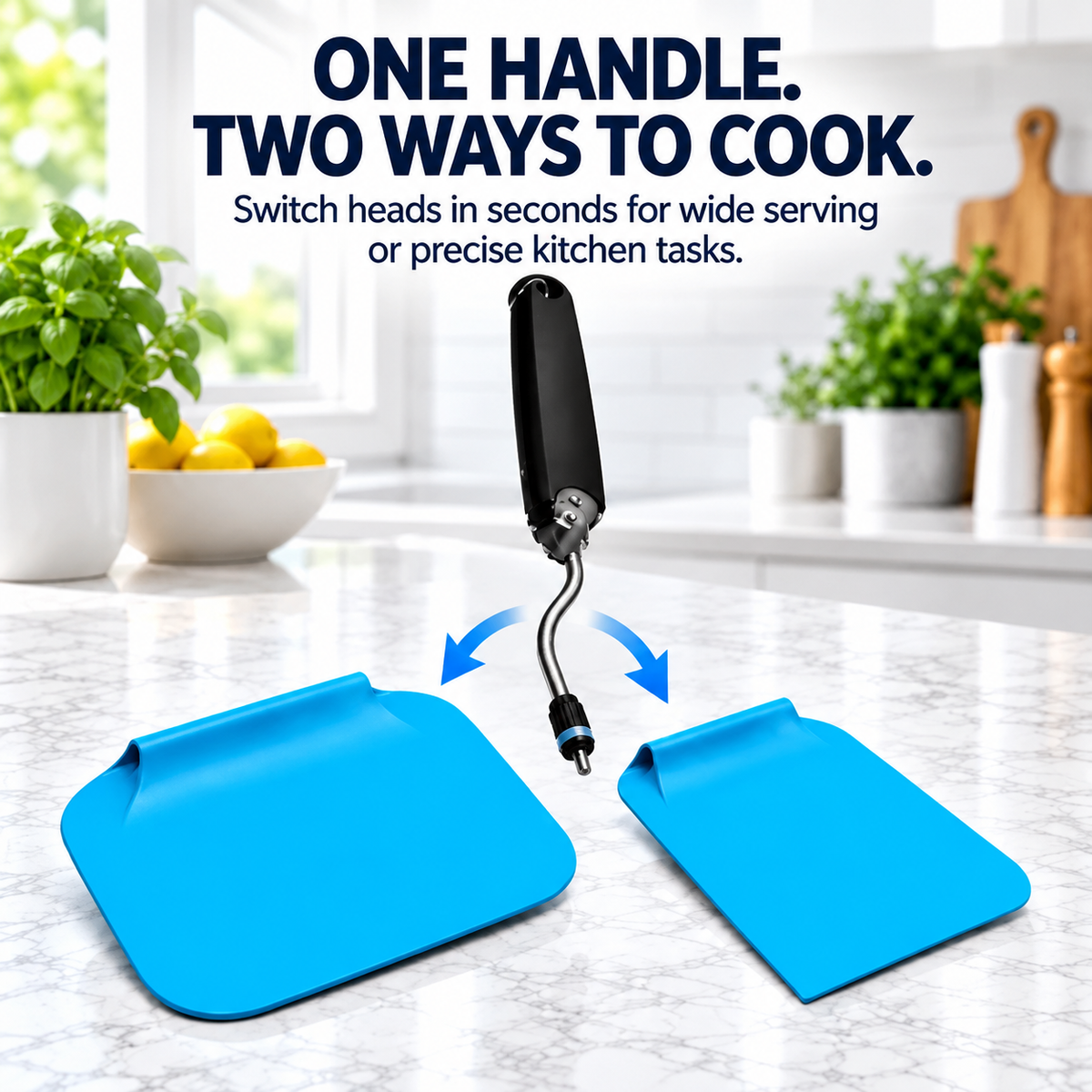 7-Position Adjustable Spatula – 2-in-1 Interchangeable Serving & Scraping Tool