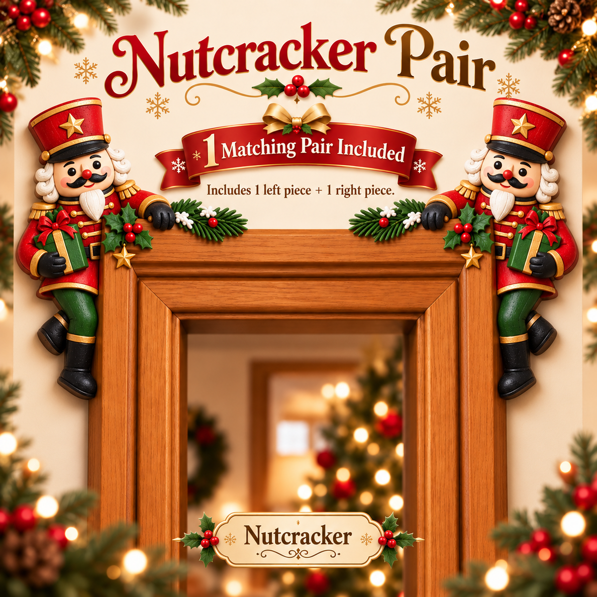 Christmas Peekaboo Door Frame Corner Decor