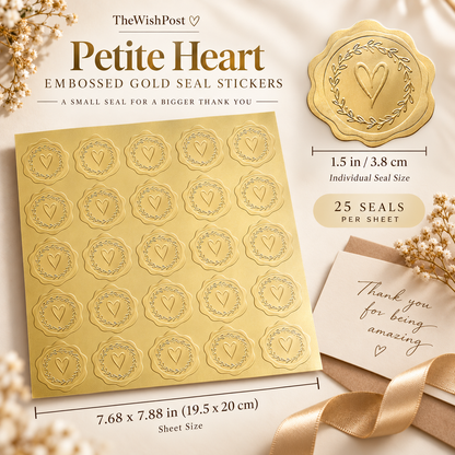 Embossed Gold Seal Stickers – Elegant Finishing Touches for Cards & Gifts