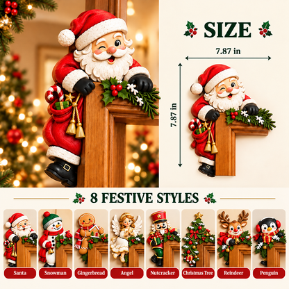 Christmas Peekaboo Door Frame Corner Decor