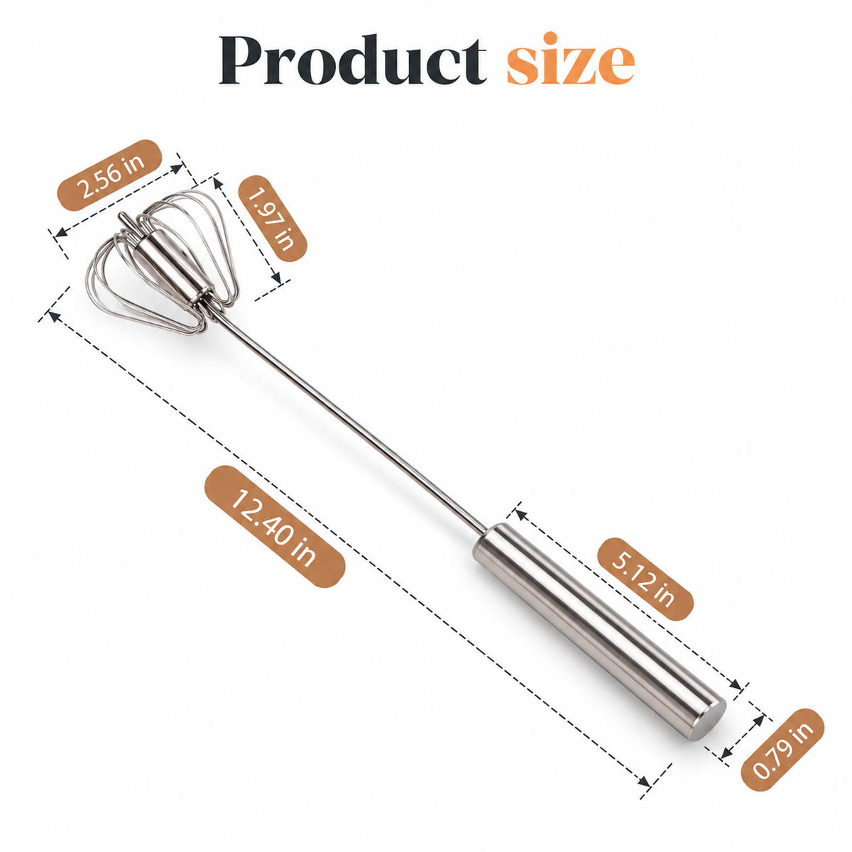 Whisk Faster. Skip the Wrist Work-Stainless Steel Semi-Automatic Whisk