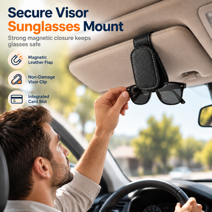 Magnetic Car Visor Sunglasses Holder – Double Clip