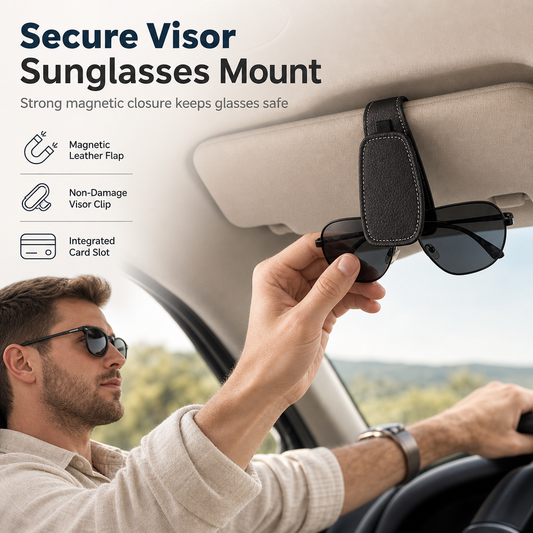 Magnetic Car Visor Sunglasses Holder – Double Clip